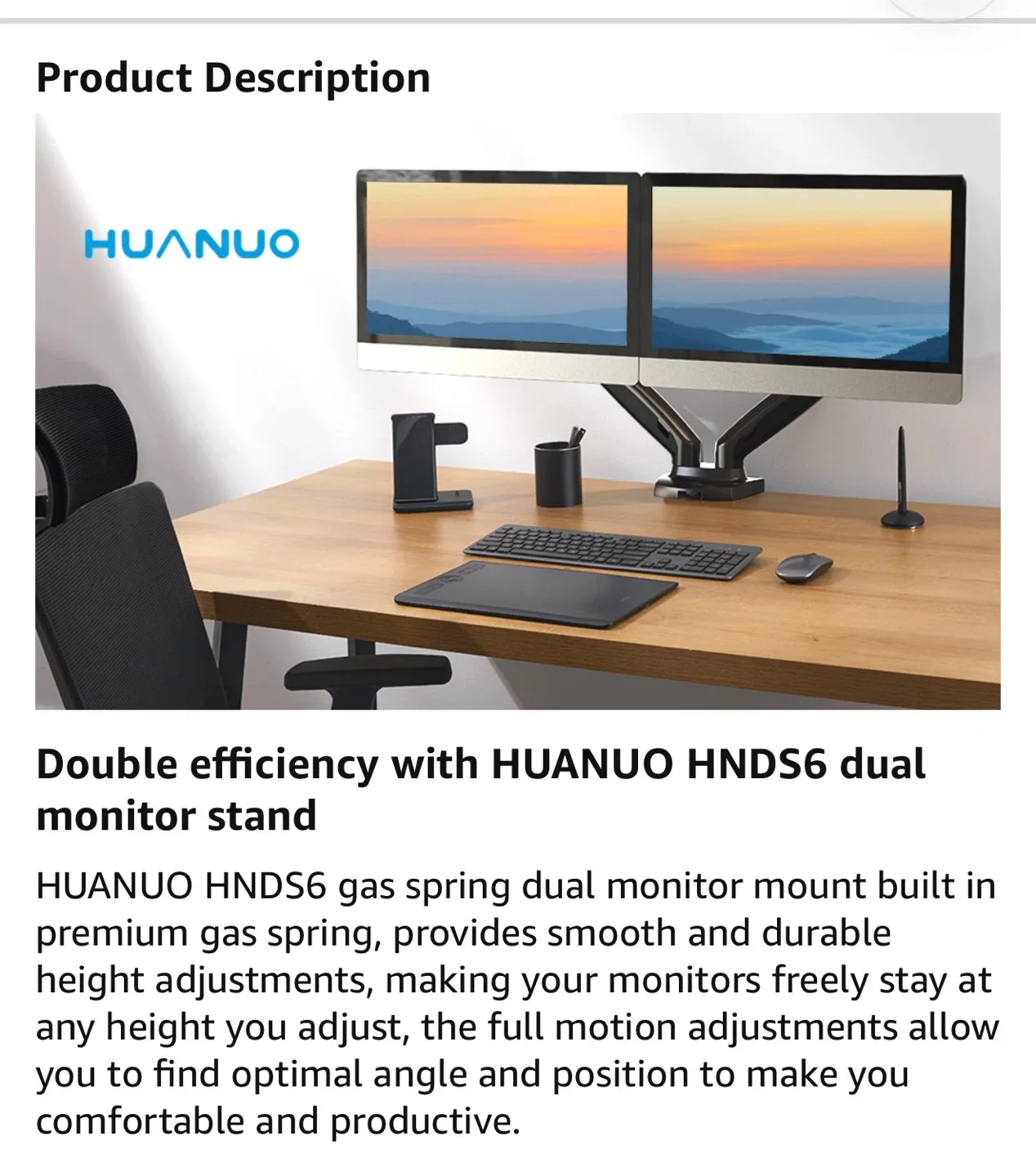 HUANUO Dual Monitor Desk Mount image indicator(4)