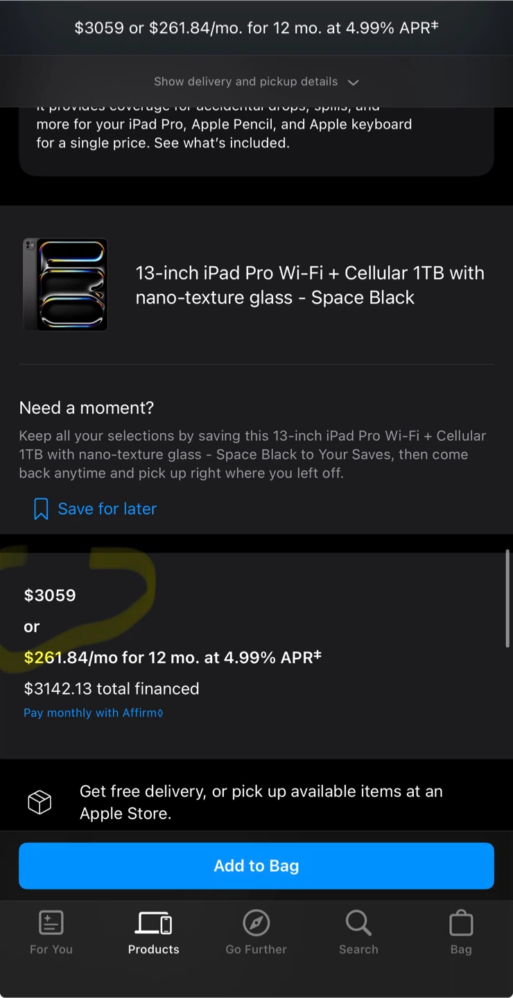 iPad Pro 13 inch M4 1TB nano textured glass. Space black - photo 3