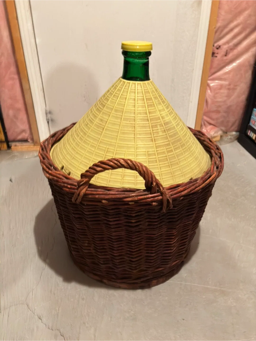 2 Vintage Demijohn Bottle in Wicker Basket image indicator(4)