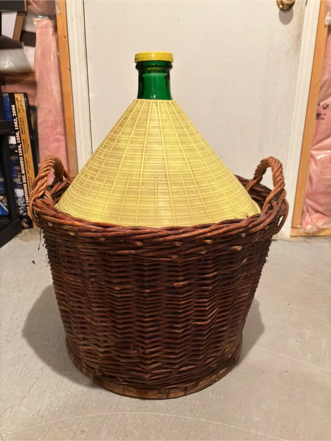2 Vintage Demijohn Bottle in Wicker Basket image indicator(6)