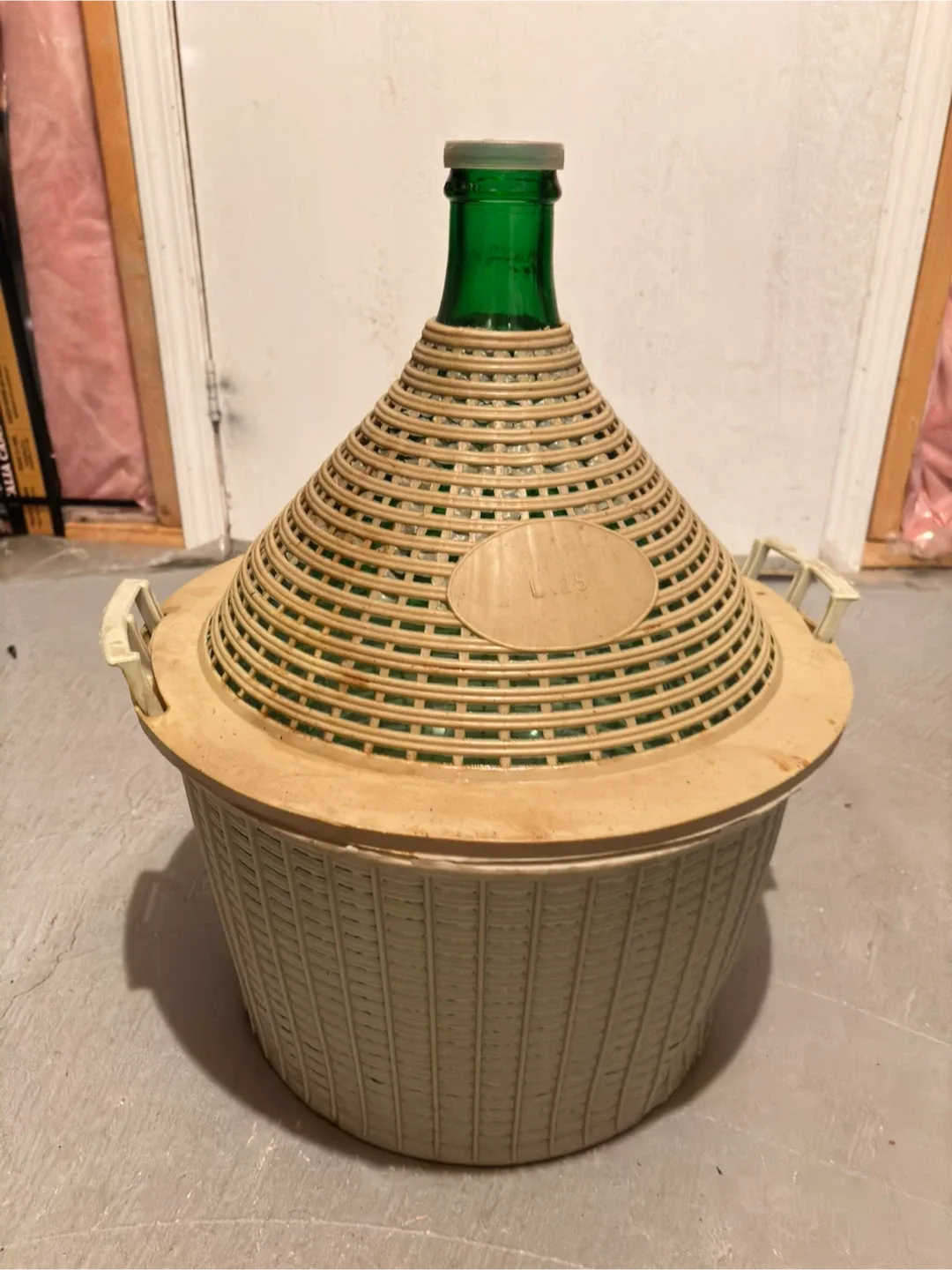 2 Vintage Demijohn Bottle in Wicker Basket image indicator(3)