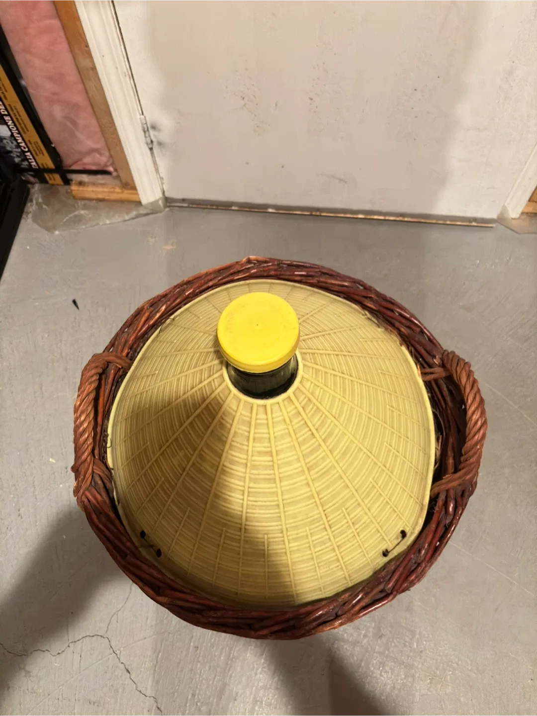 2 Vintage Demijohn Bottle in Wicker Basket image indicator(5)