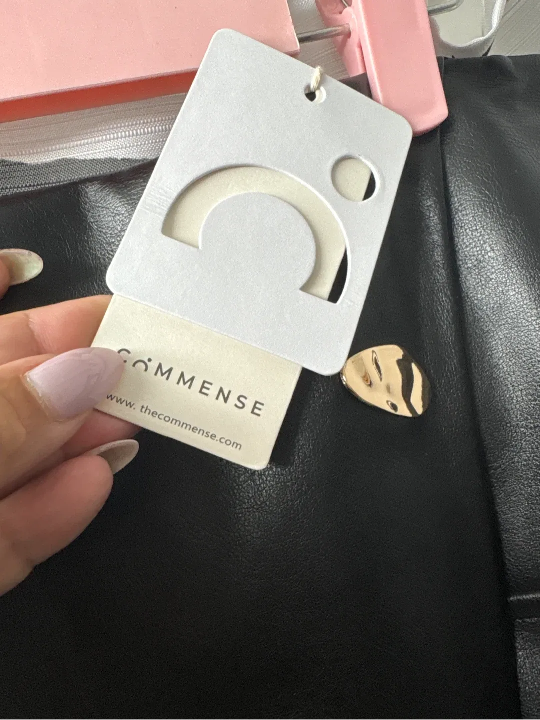 COMMENSE Black Faux Leather Skirt New image indicator(2)