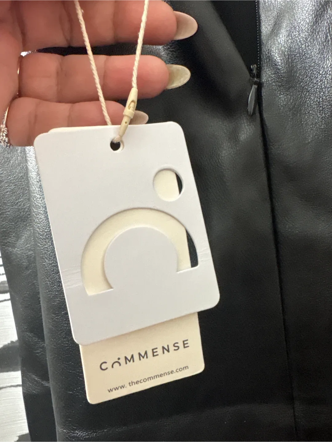 COMMENSE Black Faux Leather Skirt New image indicator(7)