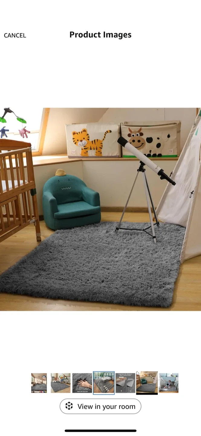 Ophanie Area Rug - Soft & Skin-Friendly- grey 4x6 thumbnail