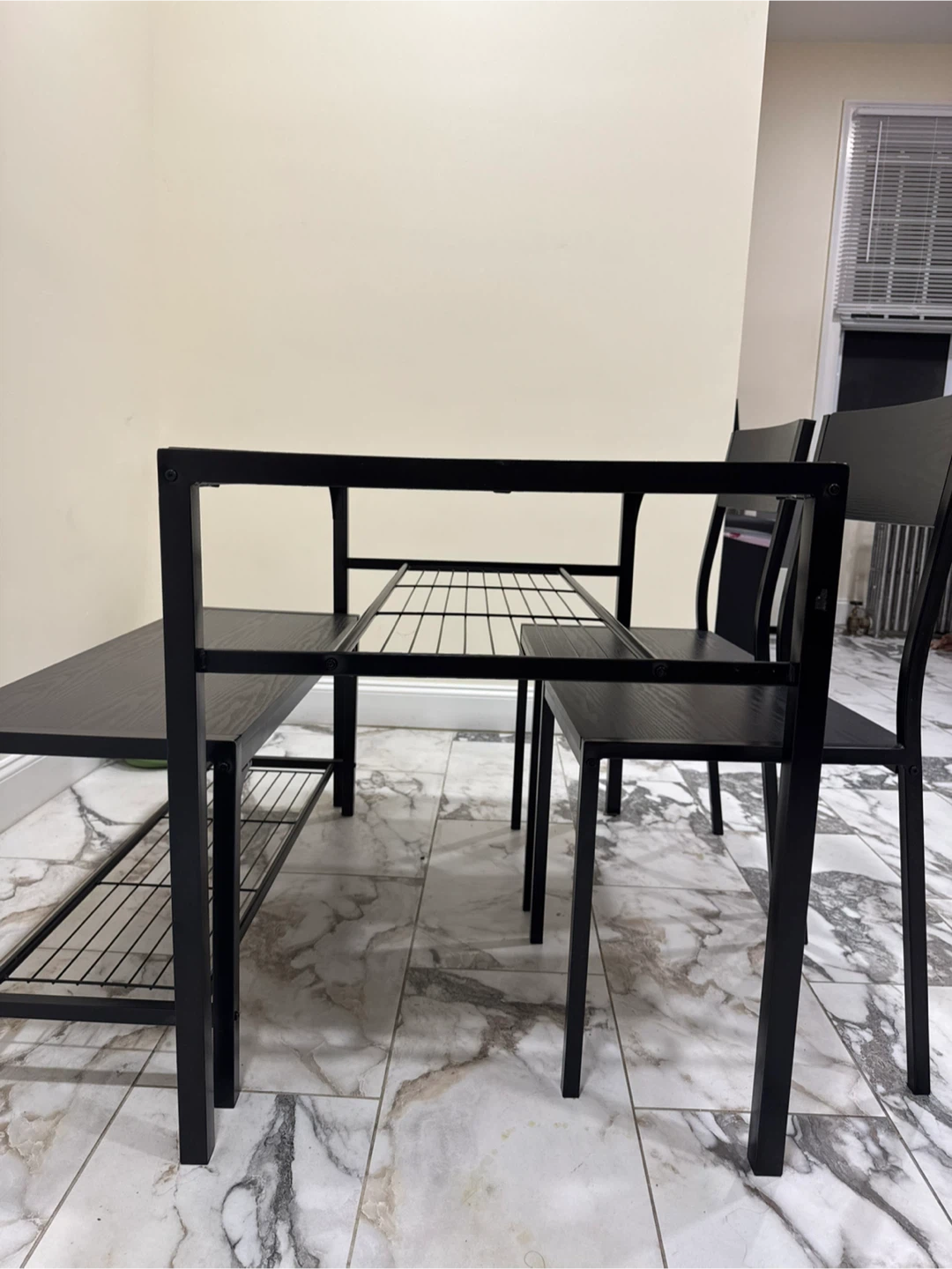 Black Dining Table Set with Bench & 2 Chairs - photo 3
