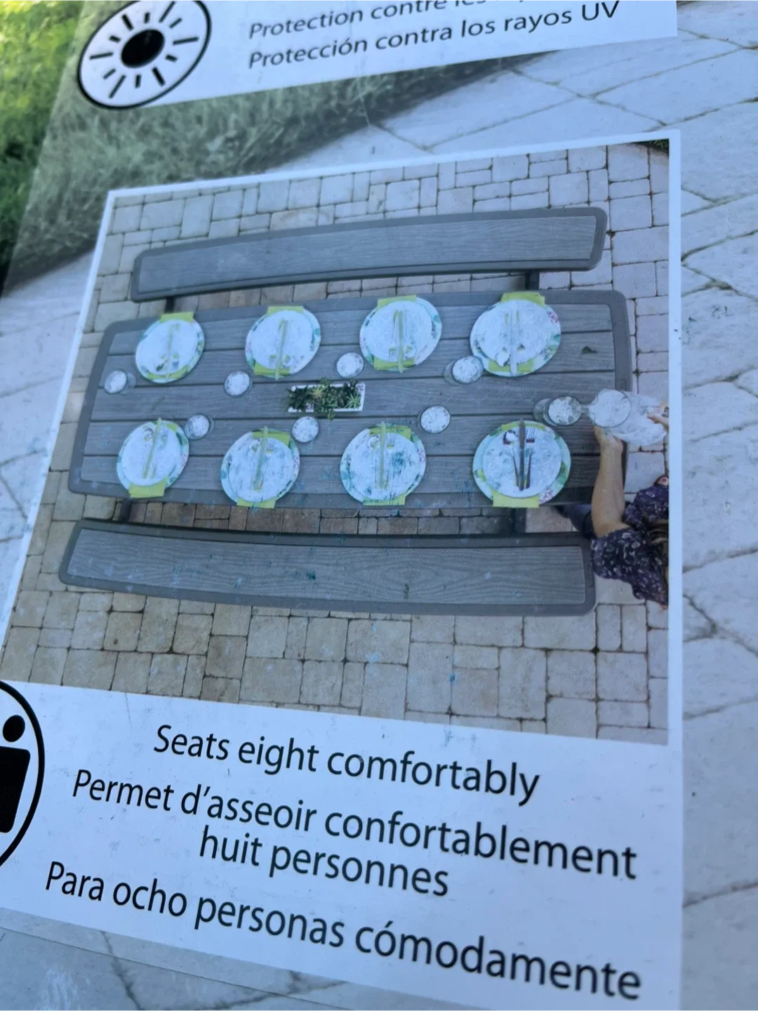 Lifetime 6Ft Woodgrain FLD Picnic Table - Seats 8 image indicator(4)