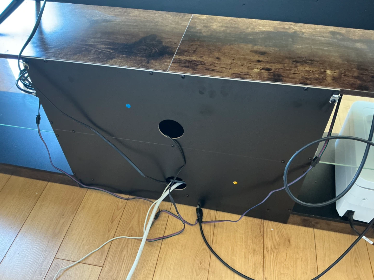Rustic Brown TV Stand with LED Lights - photo 3