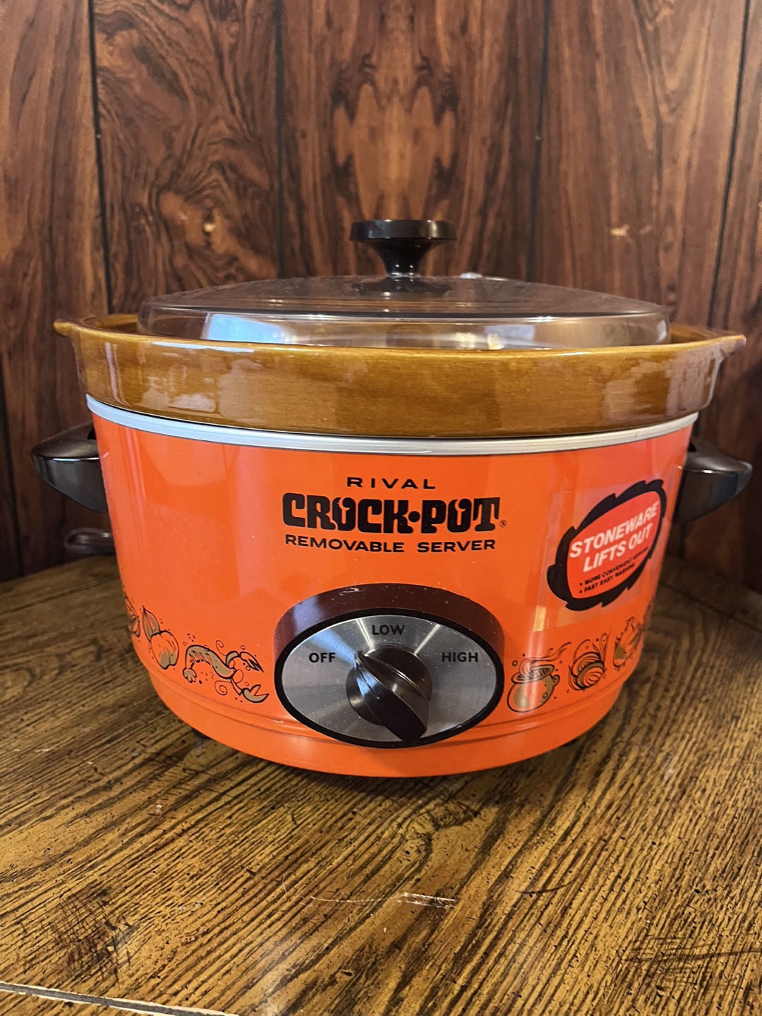 Rival Crock-Pot Removable Server - Orange & Brown