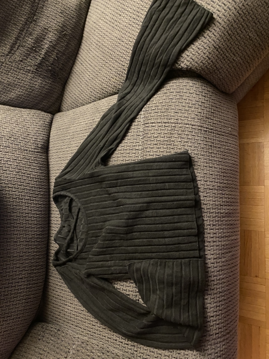 Black Long Sleeve Ribbed Top - photo 2