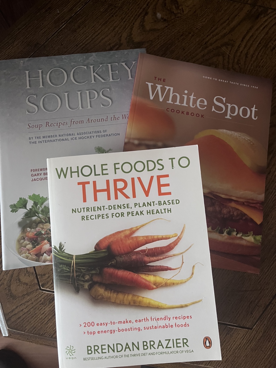 Cookbooks: Hockey Soups, White Spot, Whole Foods to Thrive