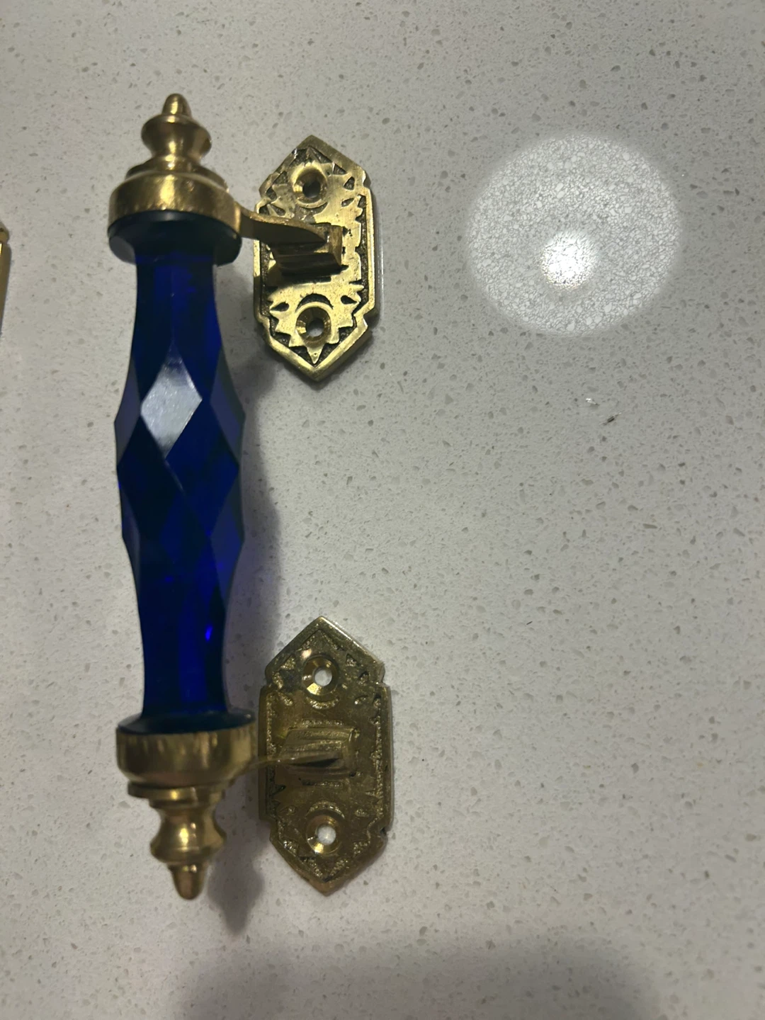 Cobalt Blue Glass Door/Drawer Pulls - Set of 3 - photo 2