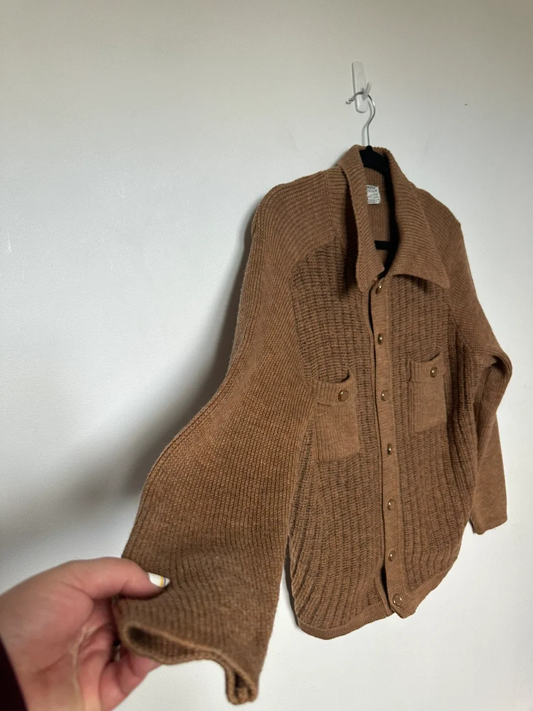 Vintage Sweater Tundra Pure Virgin Wool Cardigan Neutral Warm image indicator(7)