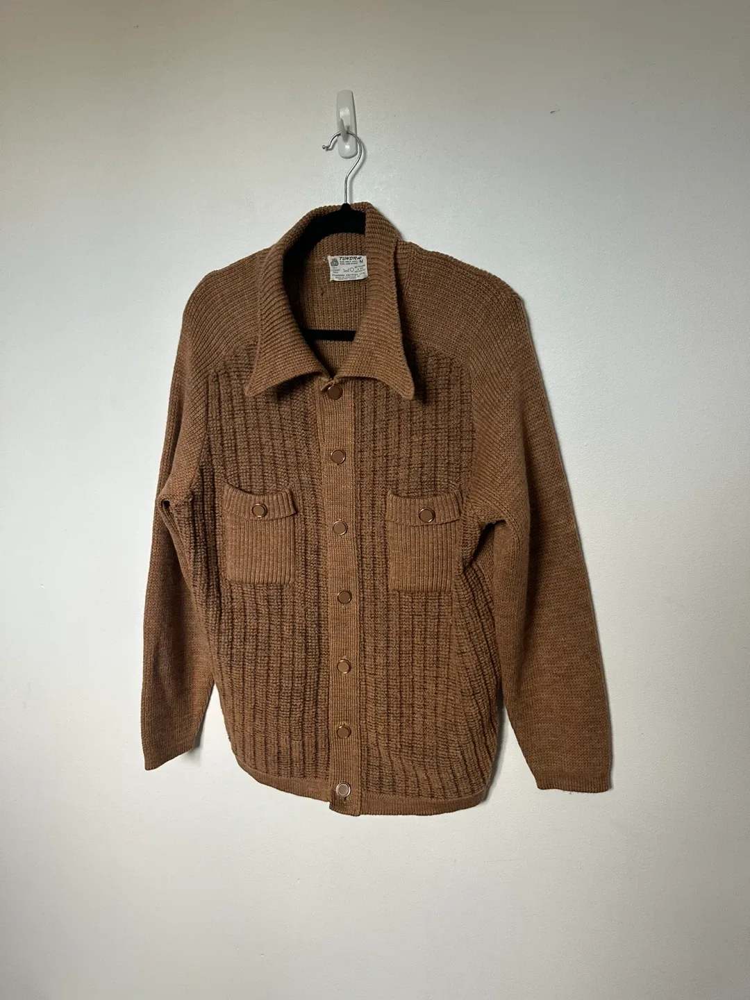 Vintage Sweater Tundra Pure Virgin Wool Cardigan Neutral Warm image indicator(2)