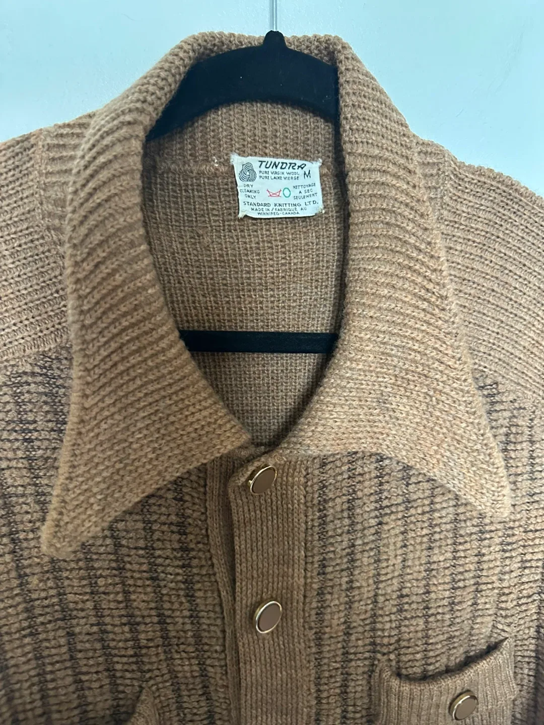 Vintage Sweater Tundra Pure Virgin Wool Cardigan Neutral Warm image indicator(4)