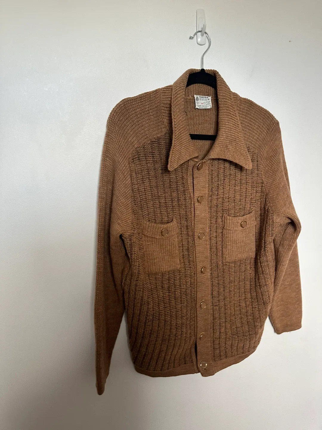 Vintage Sweater Tundra Pure Virgin Wool Cardigan Neutral Warm image indicator(3)