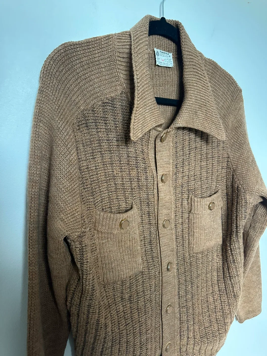Vintage Sweater Tundra Pure Virgin Wool Cardigan Neutral Warm image indicator(5)