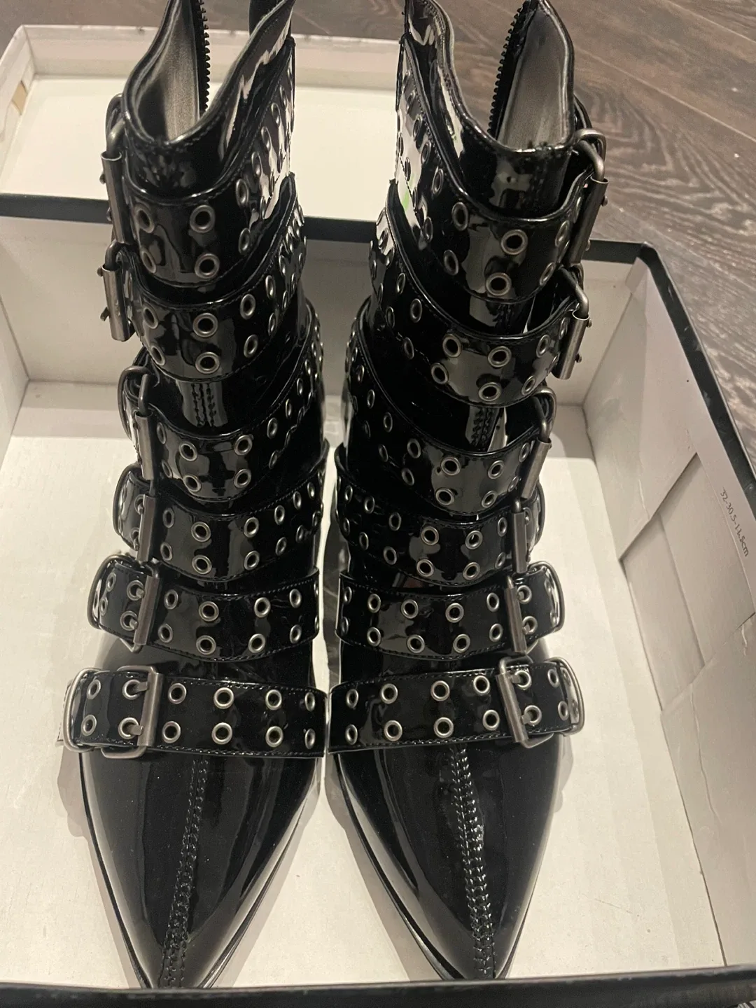 Demonia Black Patent Ankle Boots, Size 9 thumbnail