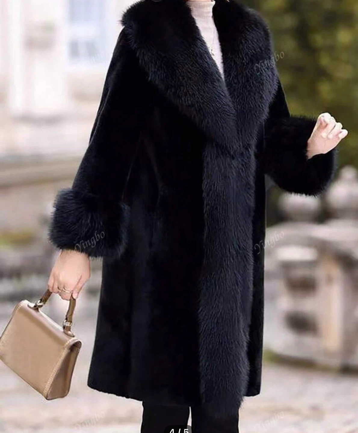 Elegant plush faux fur coat - photo 2