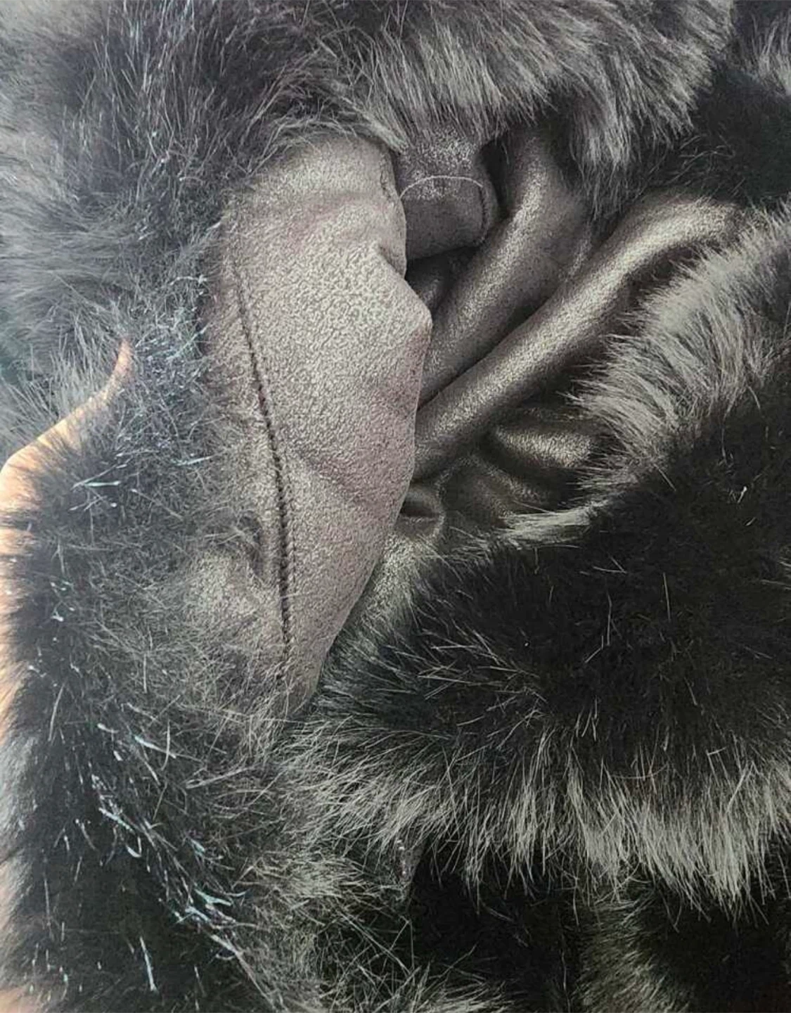 Elegant plush faux fur coat - photo 5
