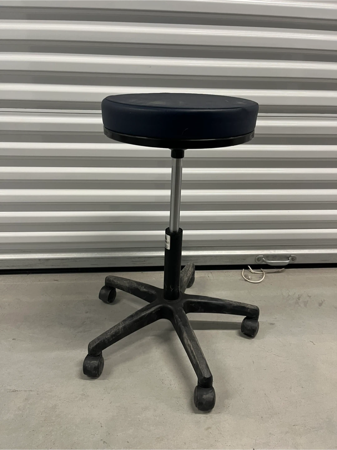 Adjustable Rolling Stool - Navy Blue - photo 2