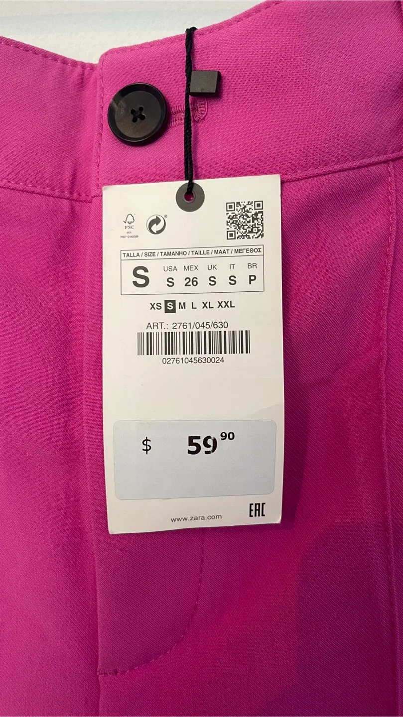 New - Zara Pink Pants - Size S image indicator(3)