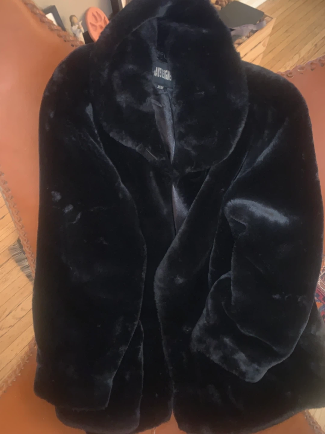Haysigner Black Faux Fur Coat - Size M