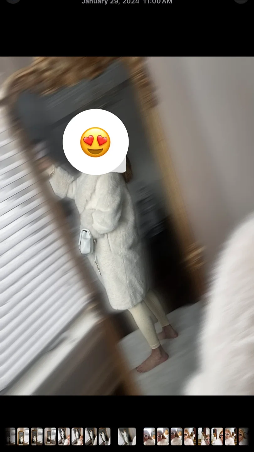 White plush faux fur coat image indicator(5)