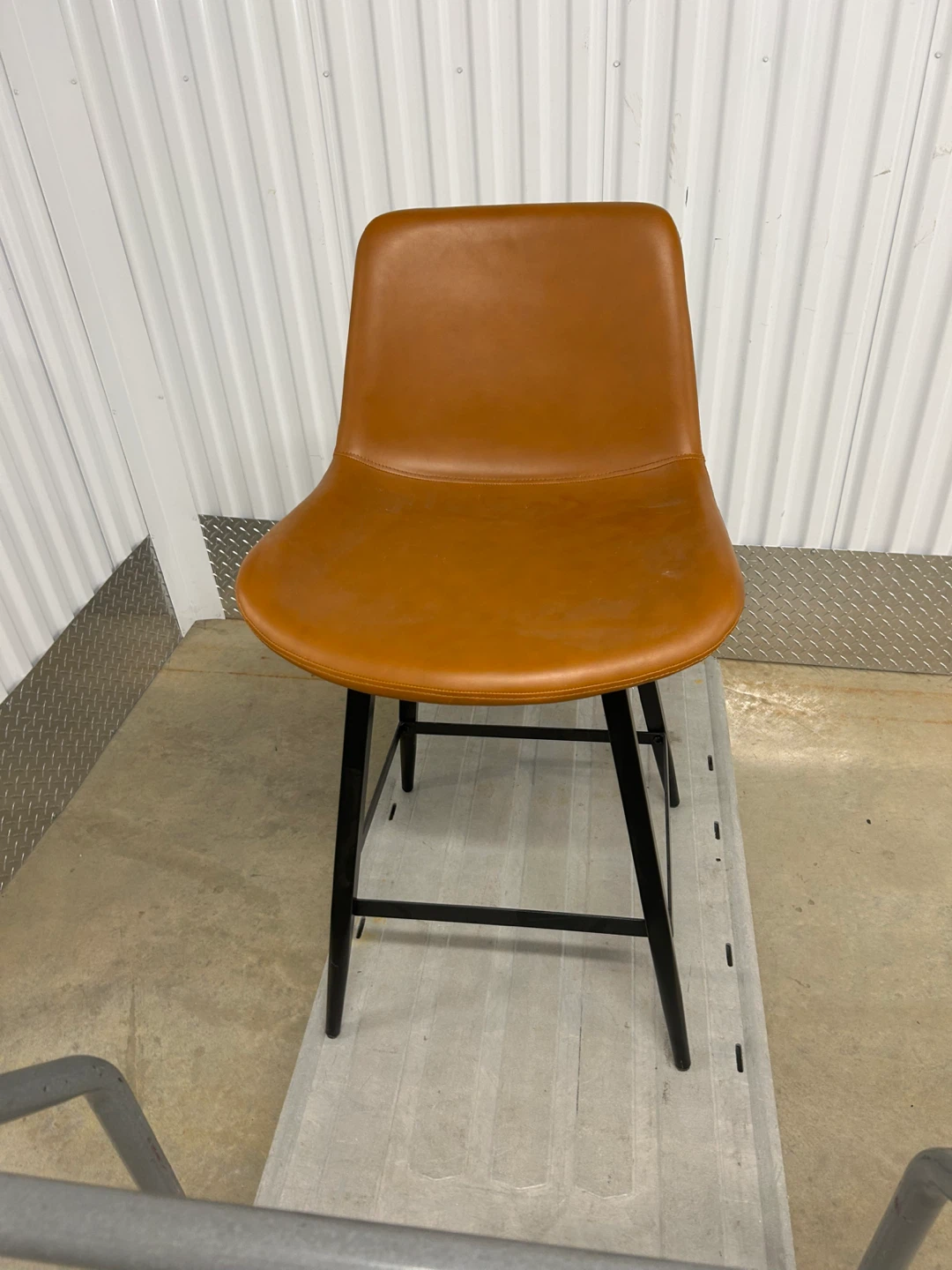 Tan Faux Leather Counter Stool