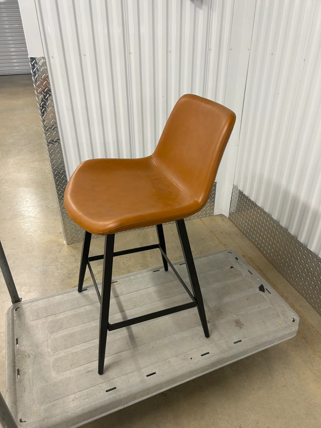 Tan Faux Leather Counter Stool - photo 2