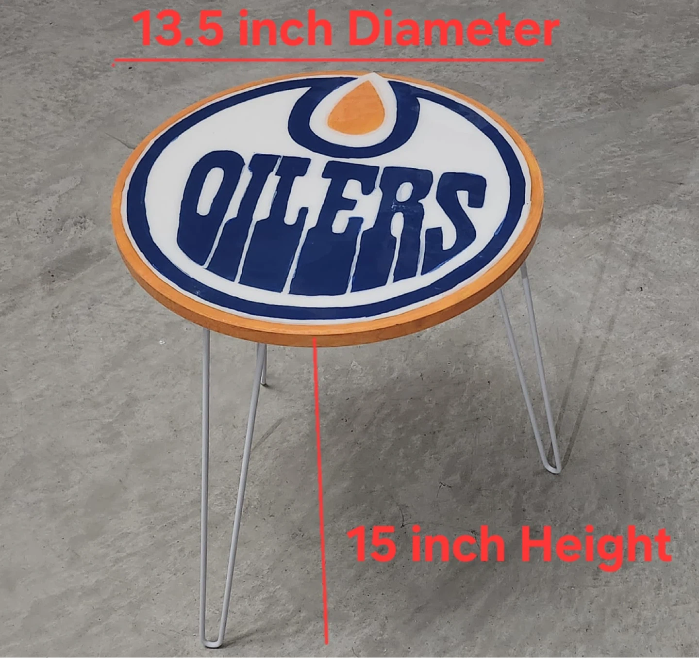 Handmade oilers coffee table