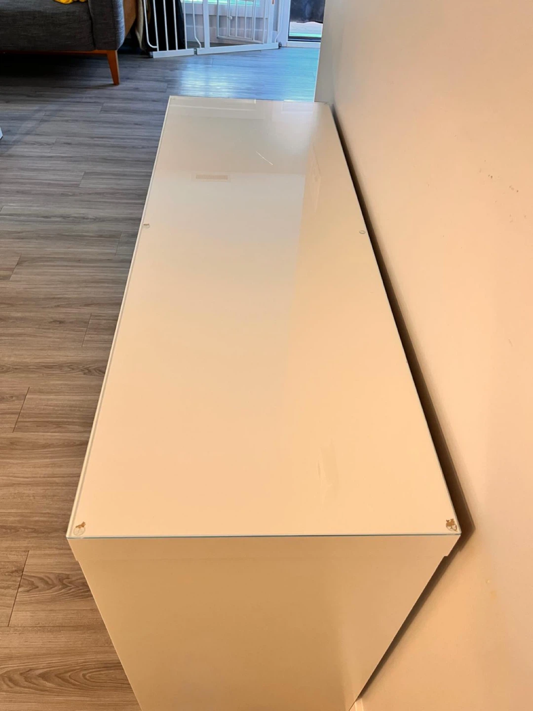 White Desk with Glass Top - photo 4