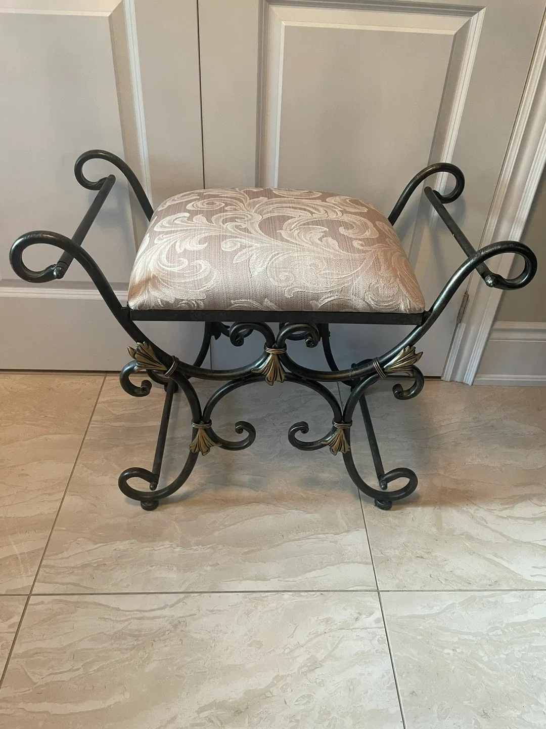 Elegant Wrought Iron Bench/Stool thumbnail