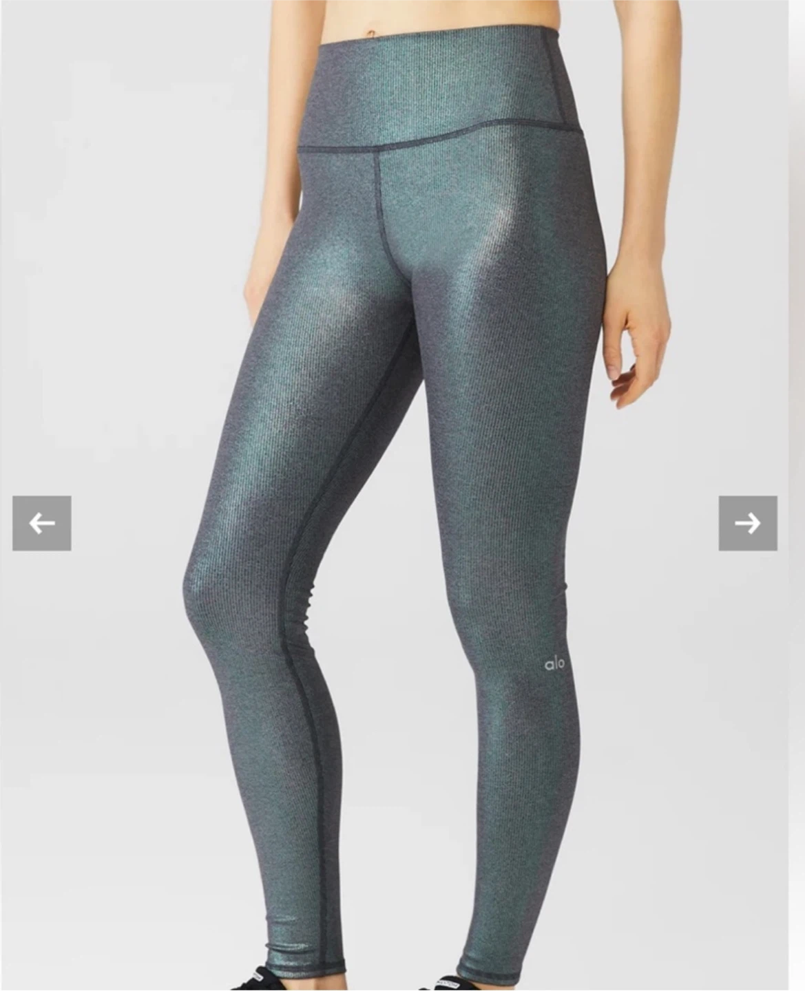 ALO soft ribbed high- waist shimmer leggings - Size Small - photo 2