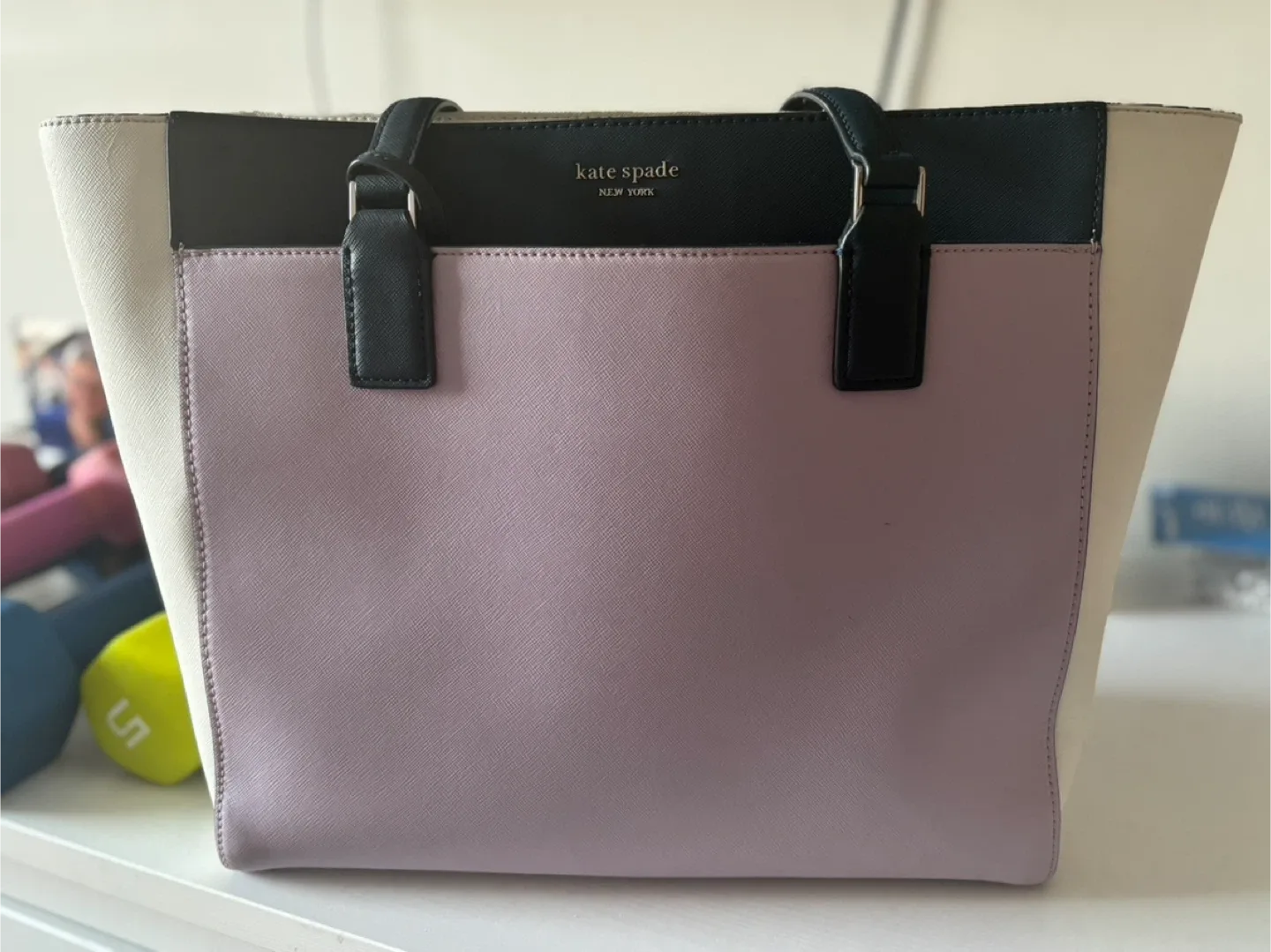 Kate Spade Tote Bag - Lavender, Cream & Black thumbnail