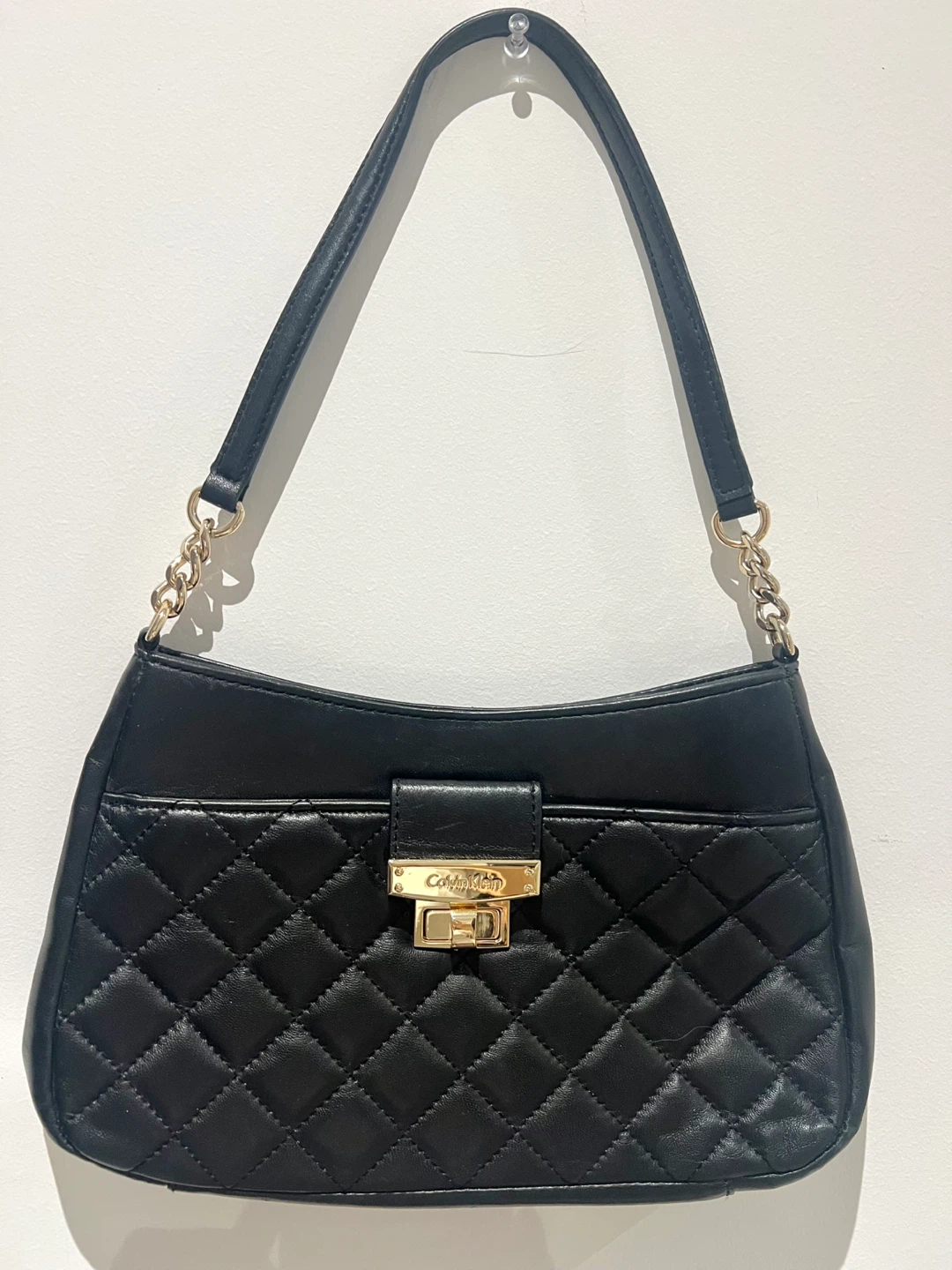 Calvin Klein Black Quilted Shoulder Bag