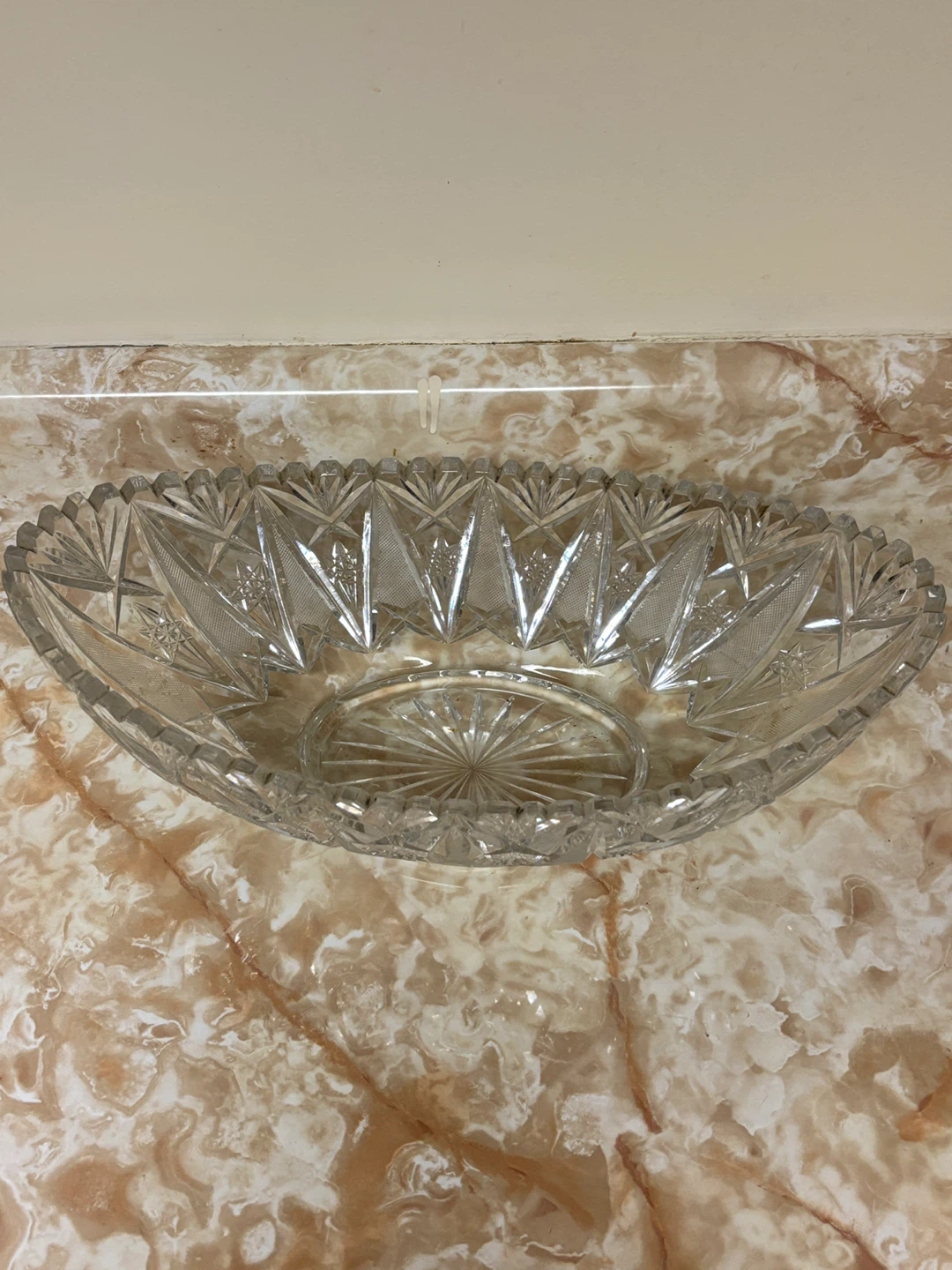 Vintage Oval Crystal Bowl - photo 2