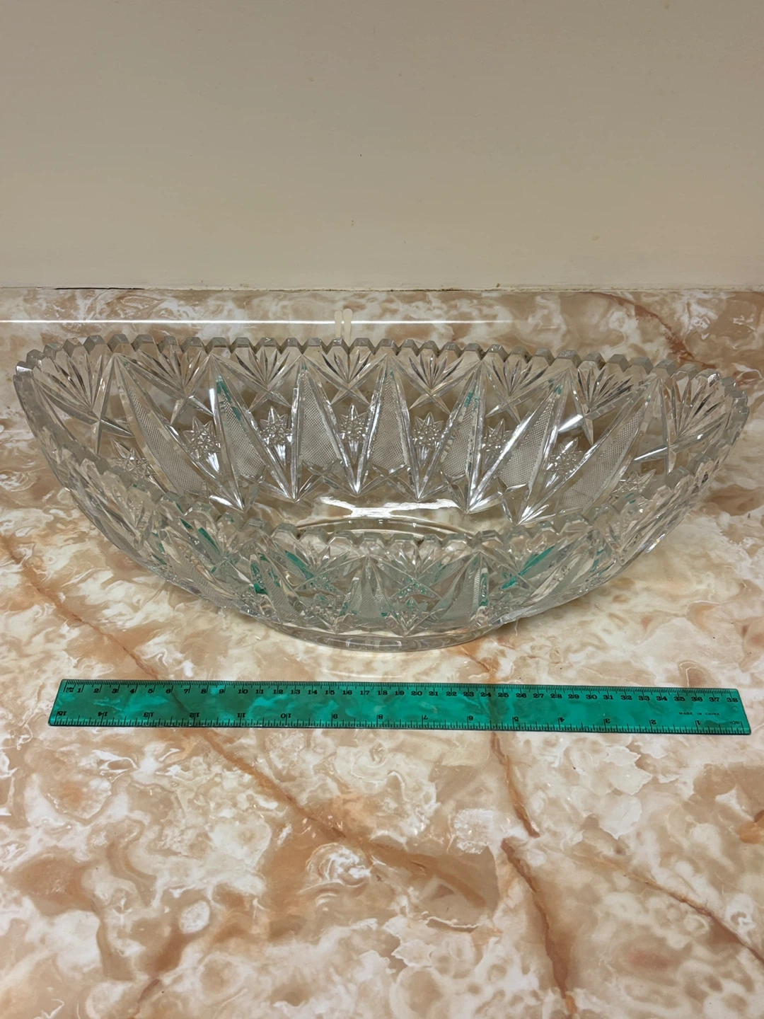 Vintage Oval Crystal Bowl