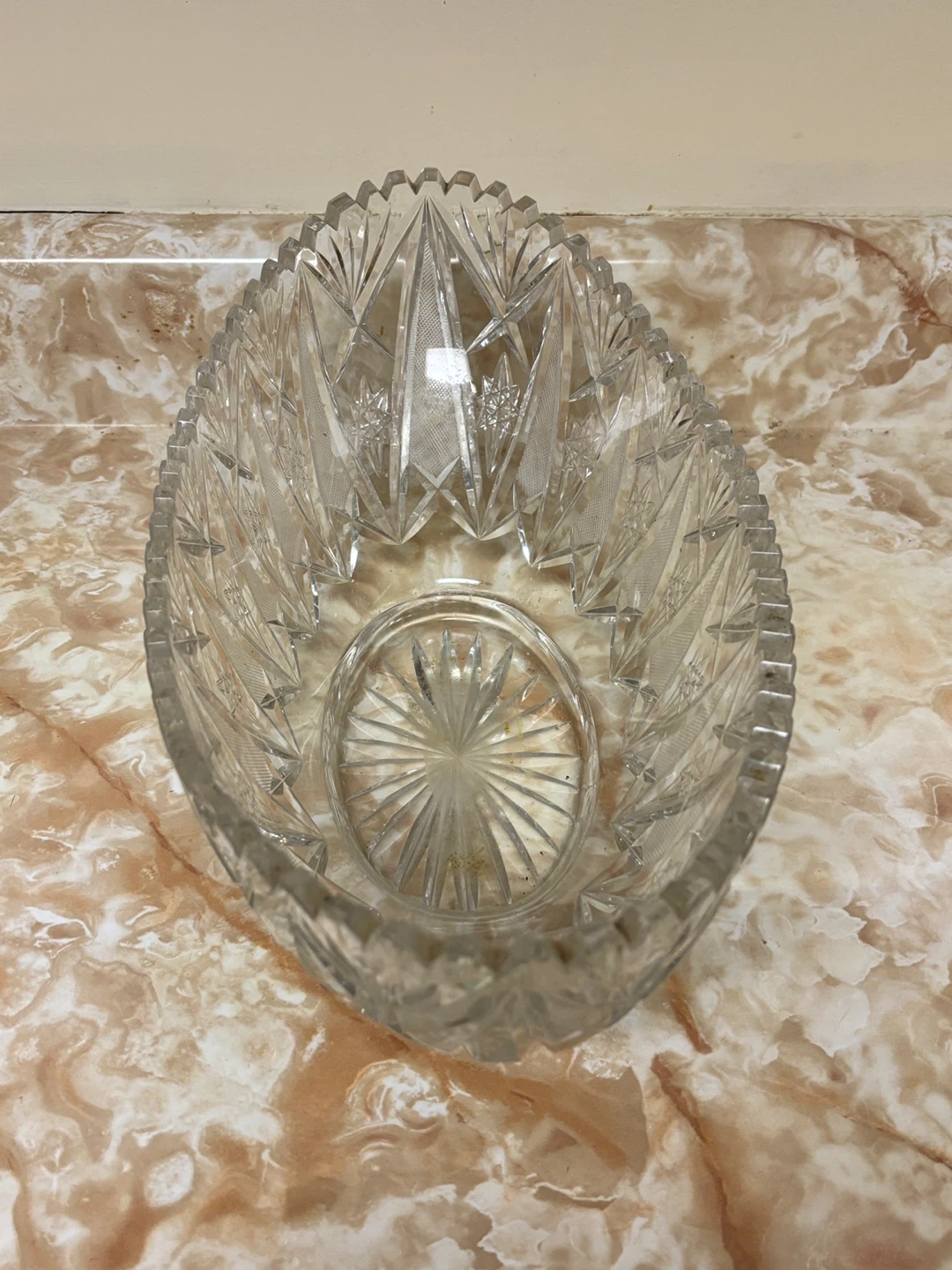 Vintage Oval Crystal Bowl - photo 3