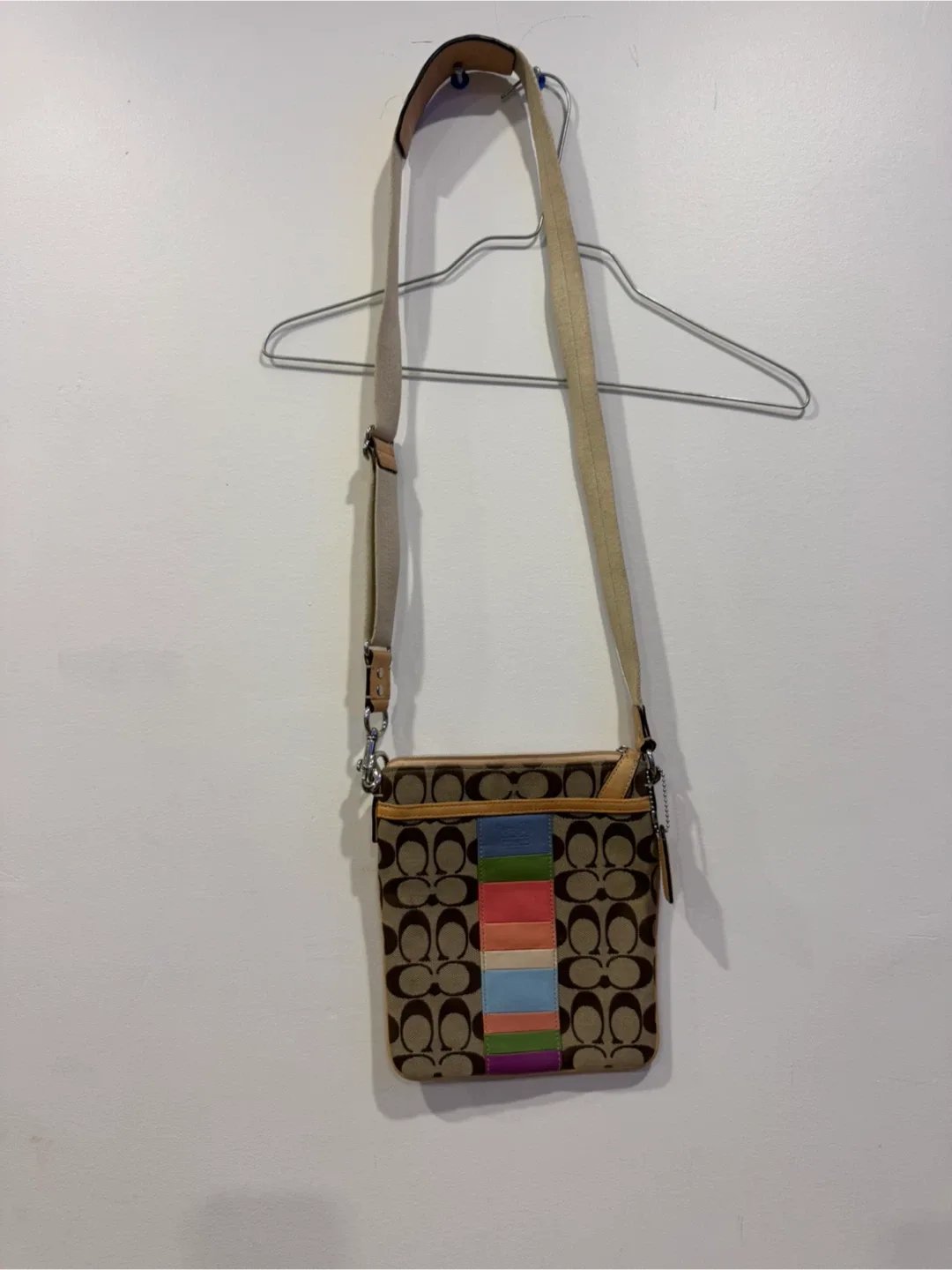 Coach Crossbody Bag with Colorful Stripe thumbnail