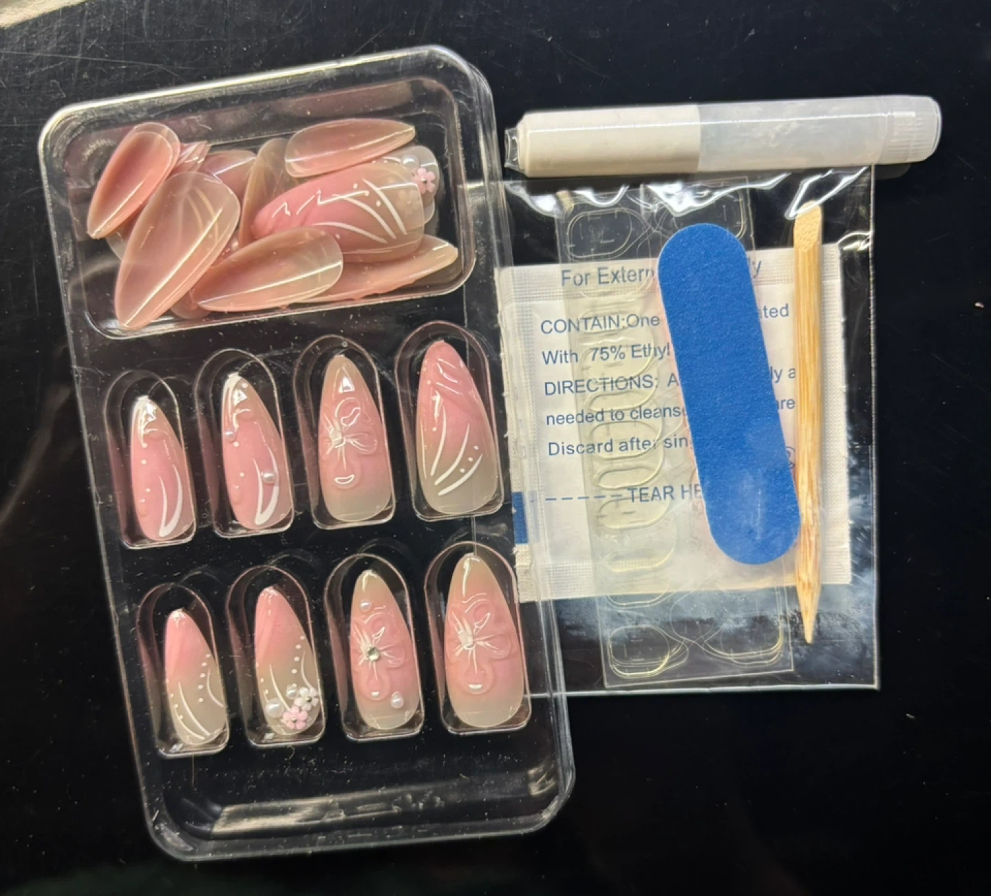 Press on Nails - Pink Floral Design - photo 2