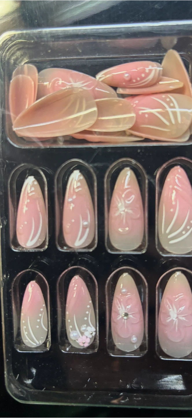 Press on Nails - Pink Floral Design - photo 5