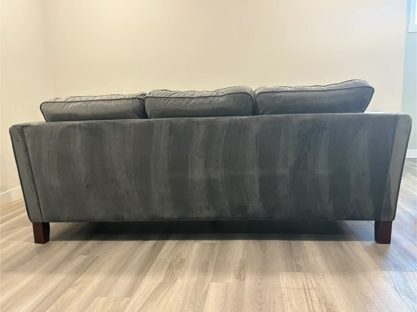 Grey Velvet Brielle Sofa - photo 4