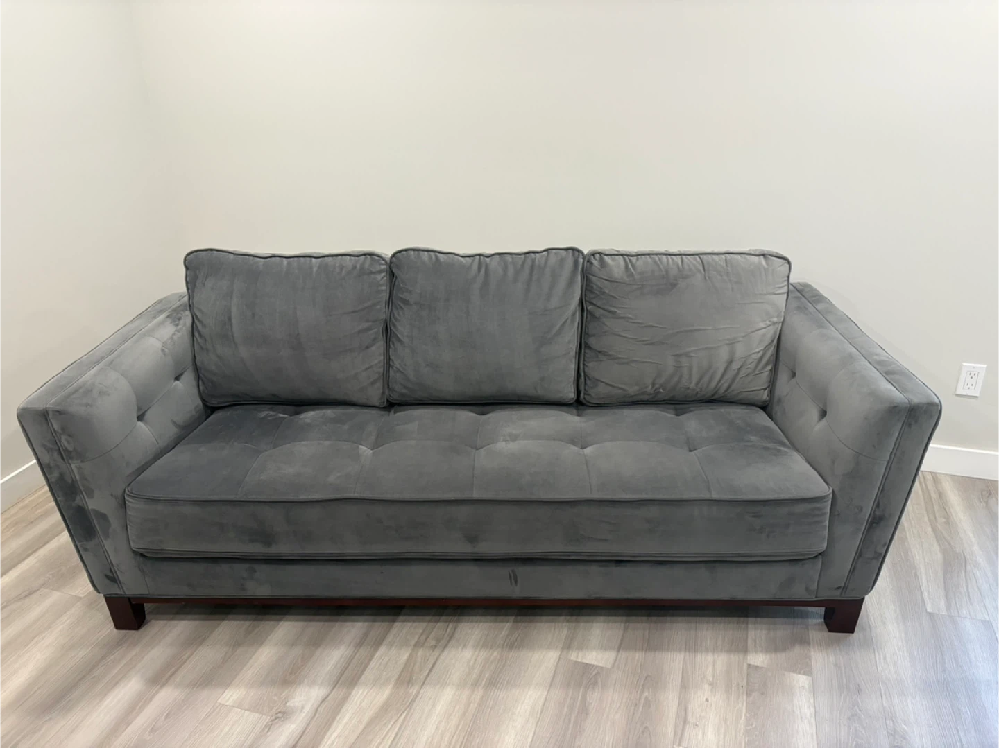 Grey Velvet Brielle Sofa