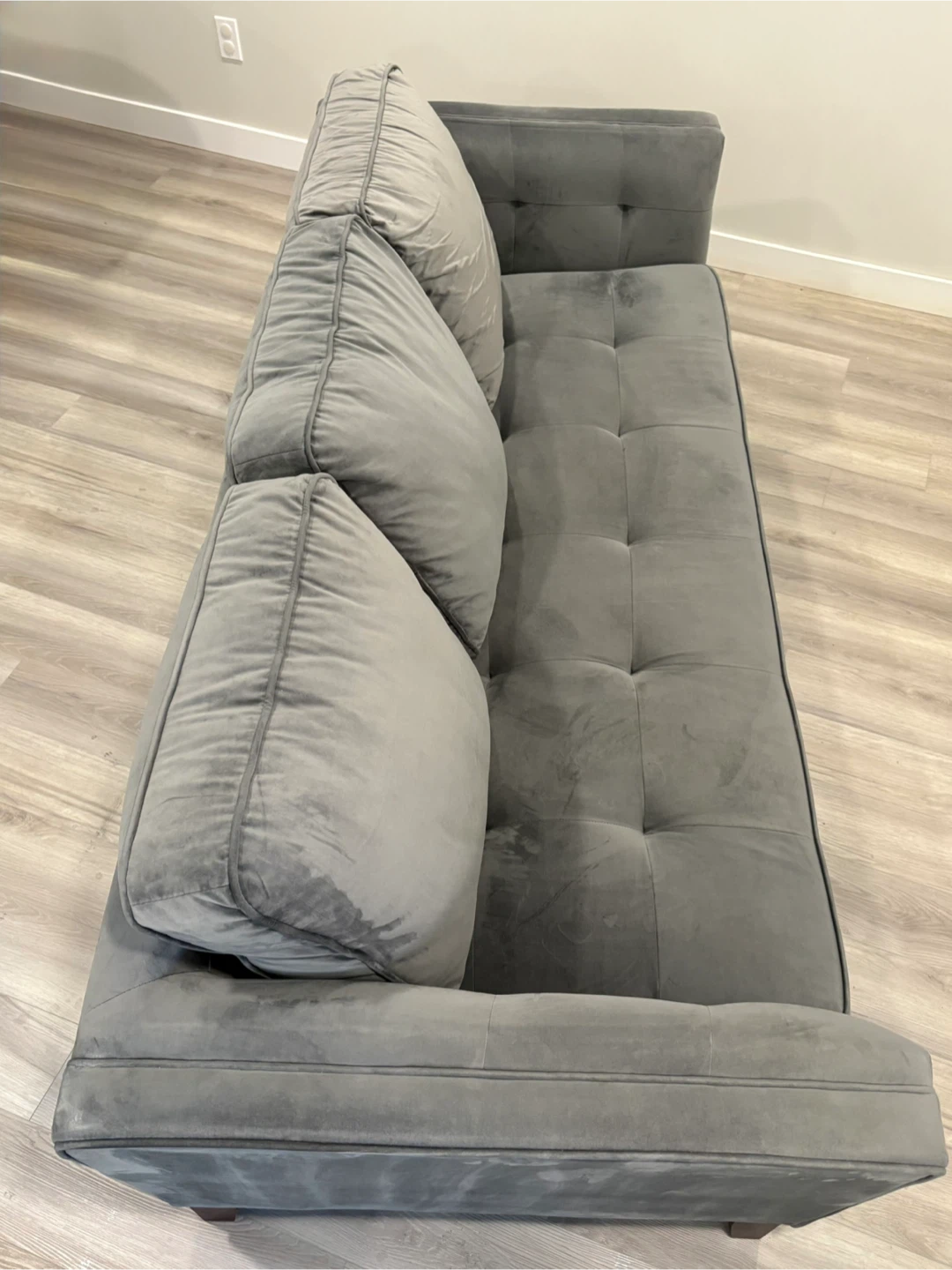 Grey Velvet Brielle Sofa - photo 5
