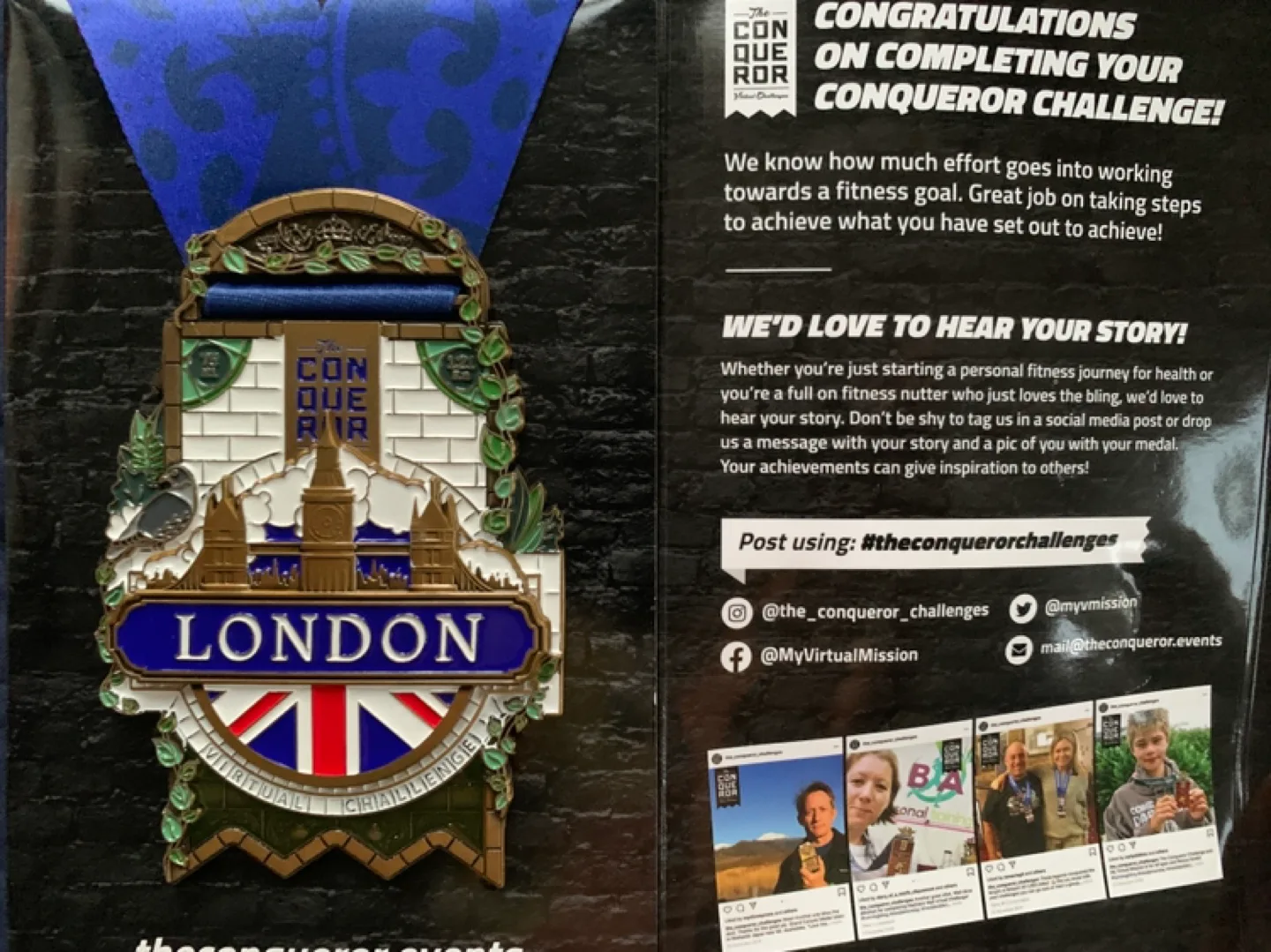 The Conqueror Virtual Challenge Medal - London image indicator(2)