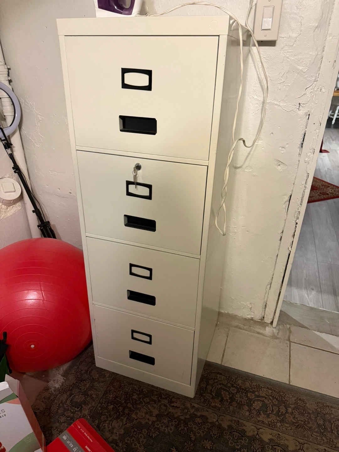 White / light grey file cabinet