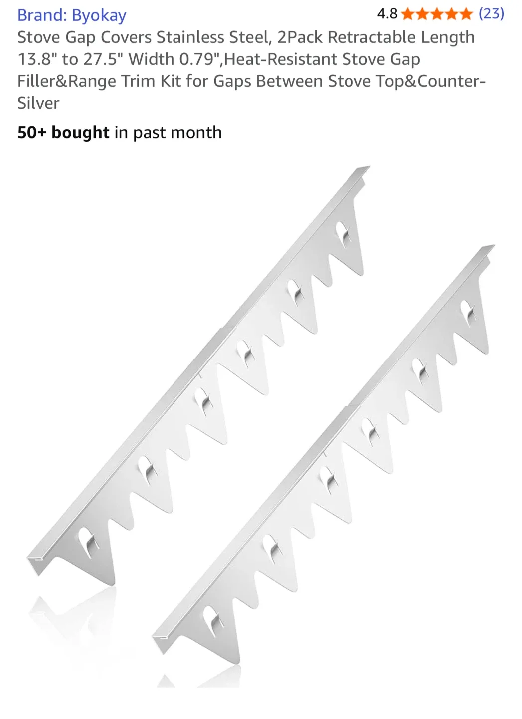 Byokay Stove Gap Covers - Stainless Steel