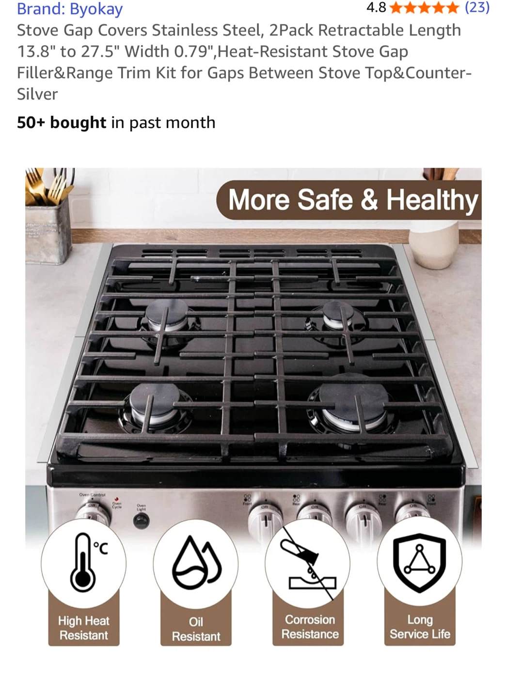 Byokay Stove Gap Covers - Stainless Steel - photo 3