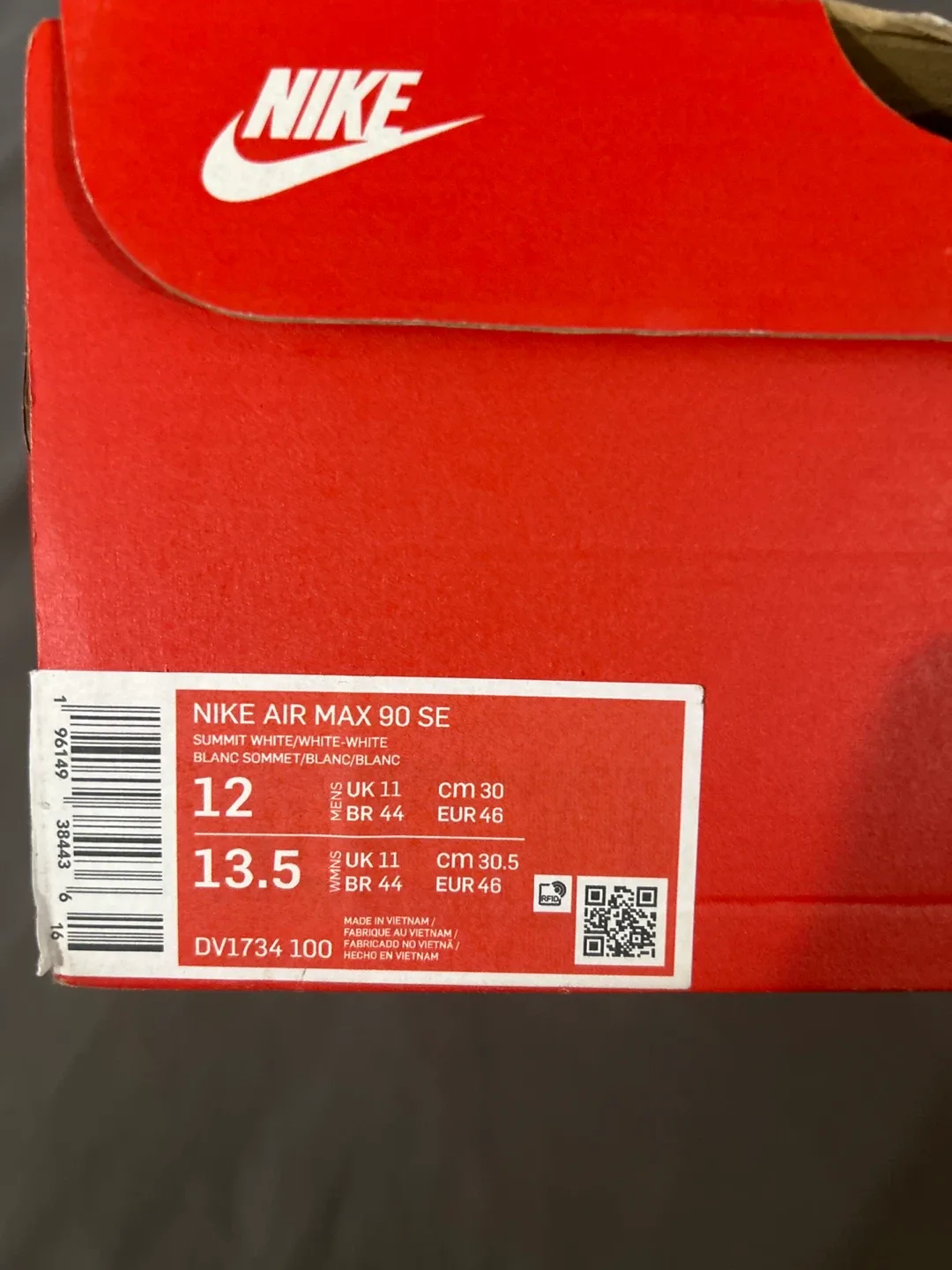 Nike Air Max 90 SE Summit White US 12 (New) image indicator(2)